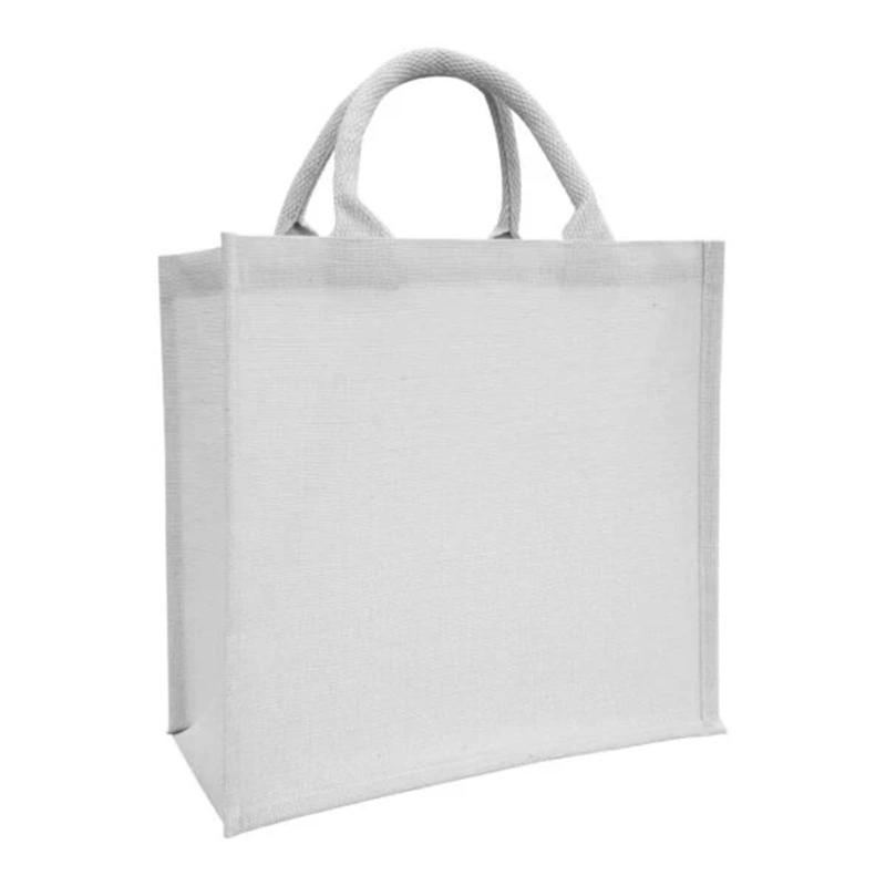 White Laminated JUCO Bag With Cotton Padded Handle